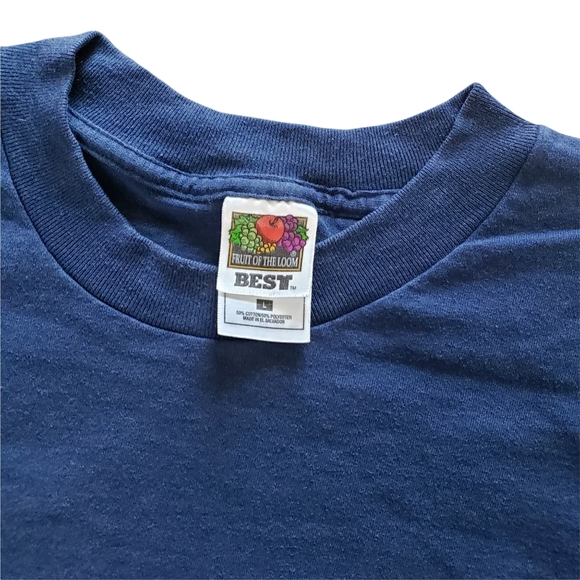 Brewers Jersey Shirt Baseball Fruit of the Loom Large Navy Blue Short Sleeve - Picture 6 of 6